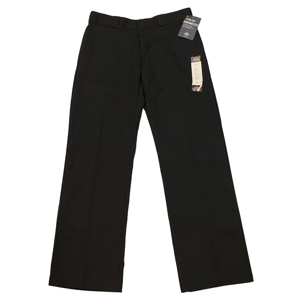 Dickies Pants Womens Sz 8 Reg Black 744 Original Fit Chino Straight Leg Workwear